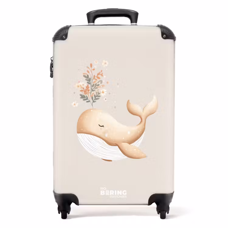 Suitcase - Whale in pastel beige colors — 1