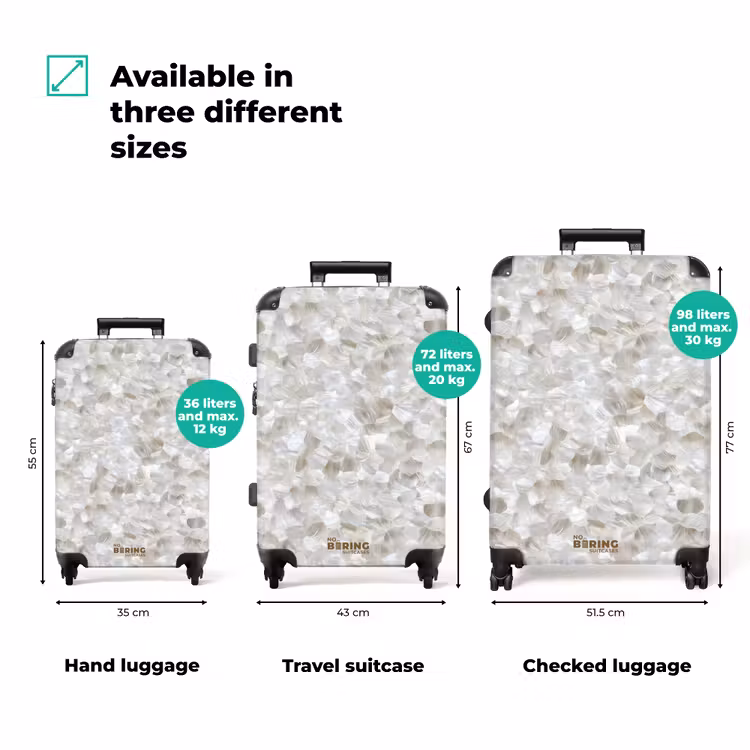 Suitcase - White - Brush strokes - Relief effect — 3