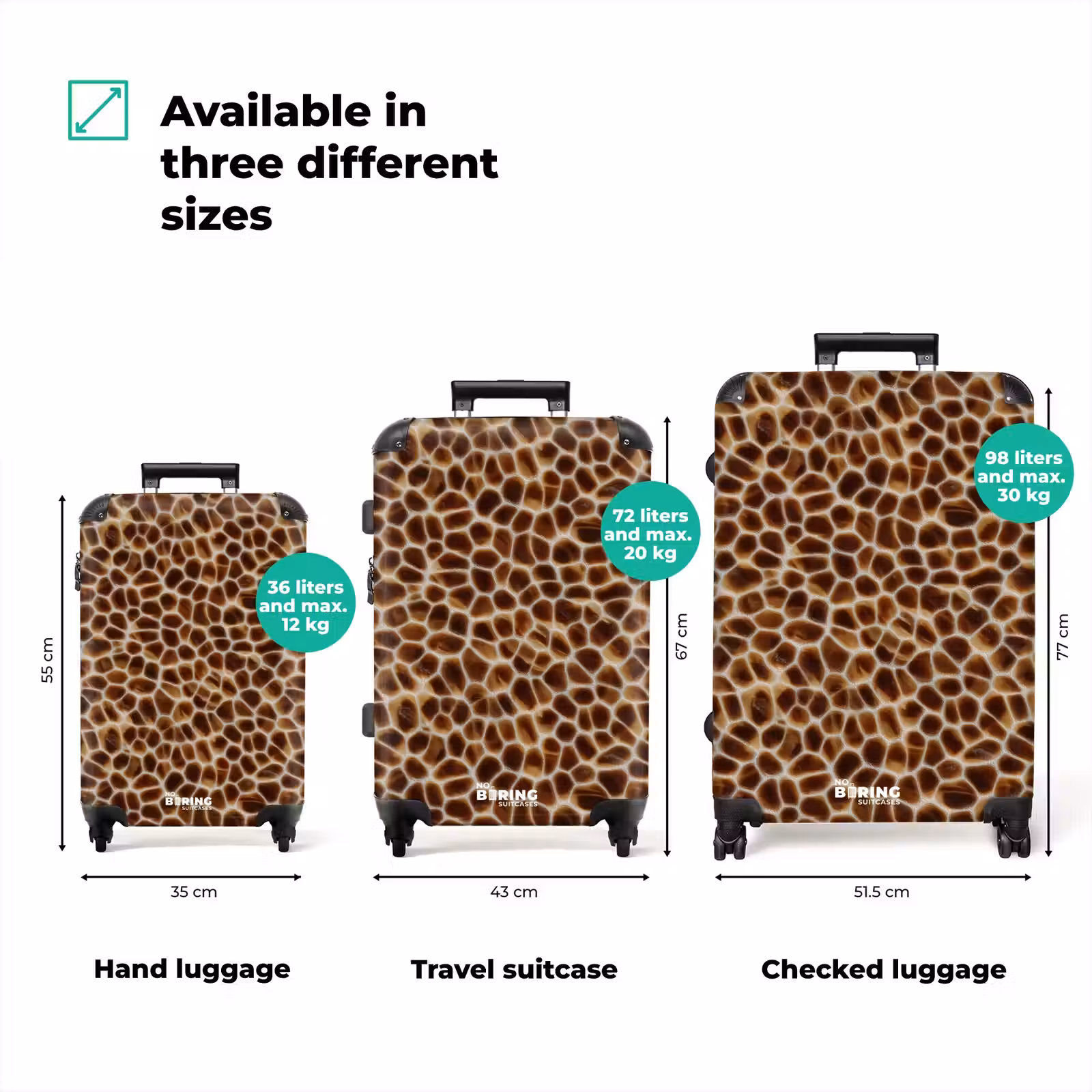 Suitcase - Turtle - Pattern - Brown — 1