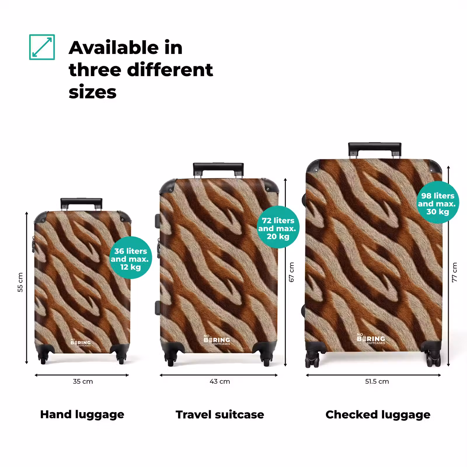 Suitcase - Zebra - Pattern - Brown — 1
