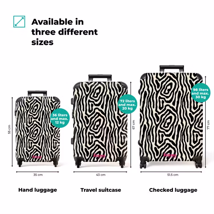 Suitcase - Zebra - Abstract - Black — 1