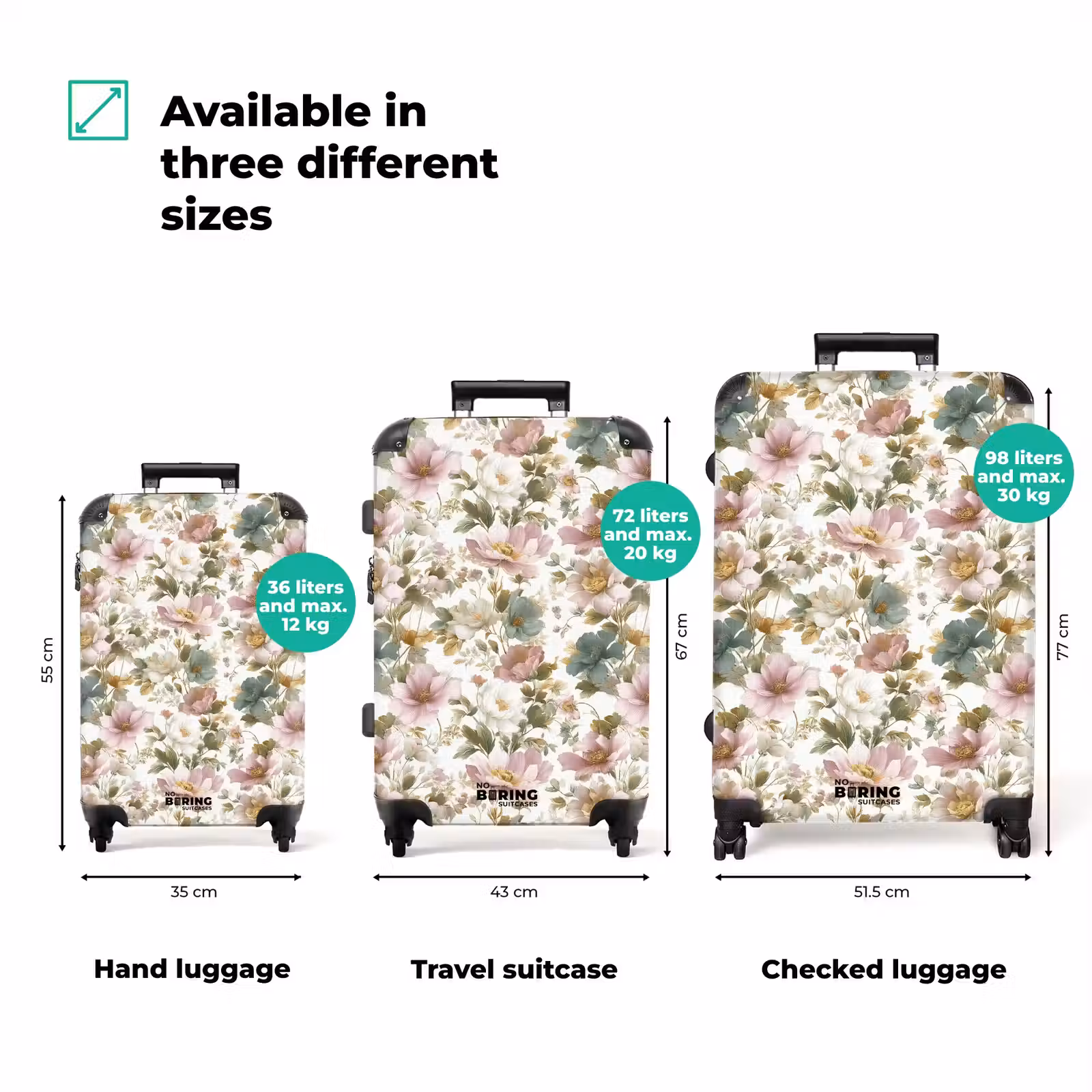 Suitcase - Flowers - Pattern - Pastel — 1