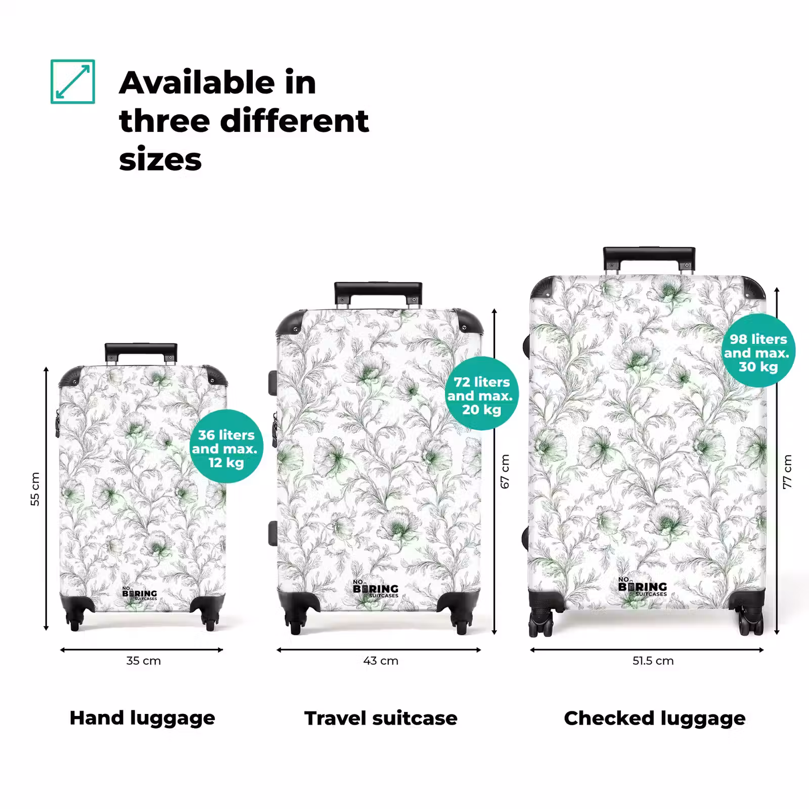 Suitcase - Flowers - Signed - Green — 1