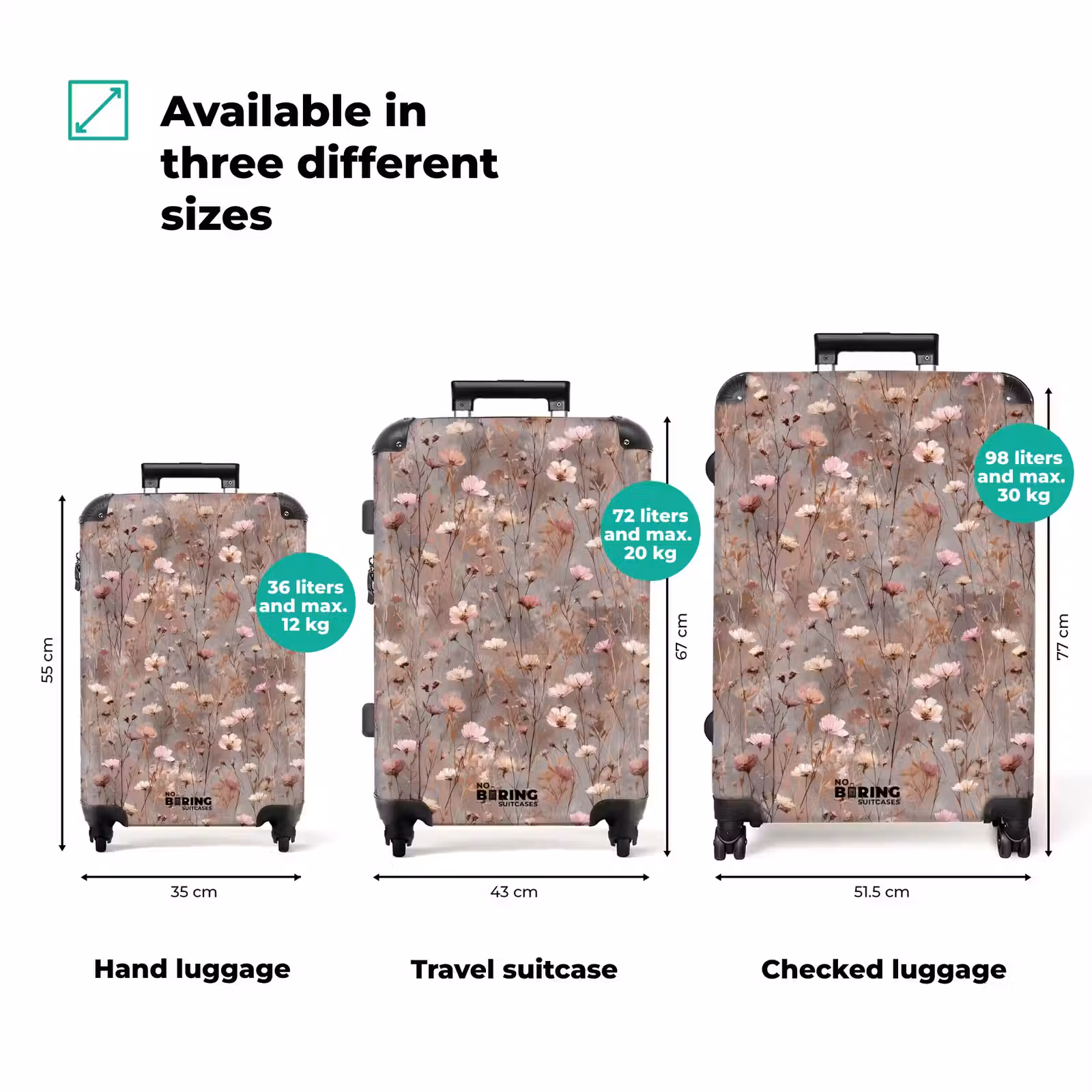 Suitcase - Flowers - Wild - Pastel — 1