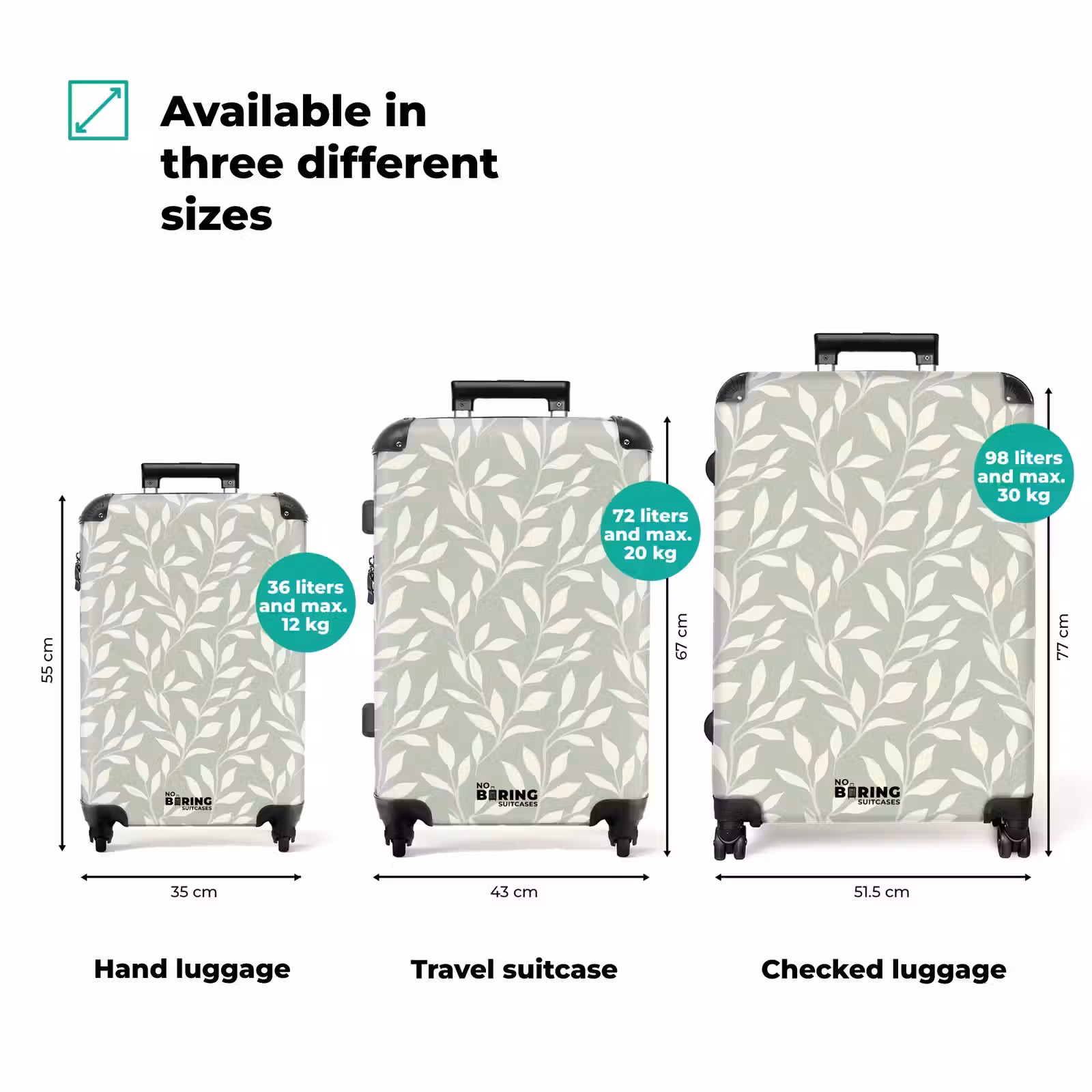 Suitcase - Minimalist - Pattern - Green — 1