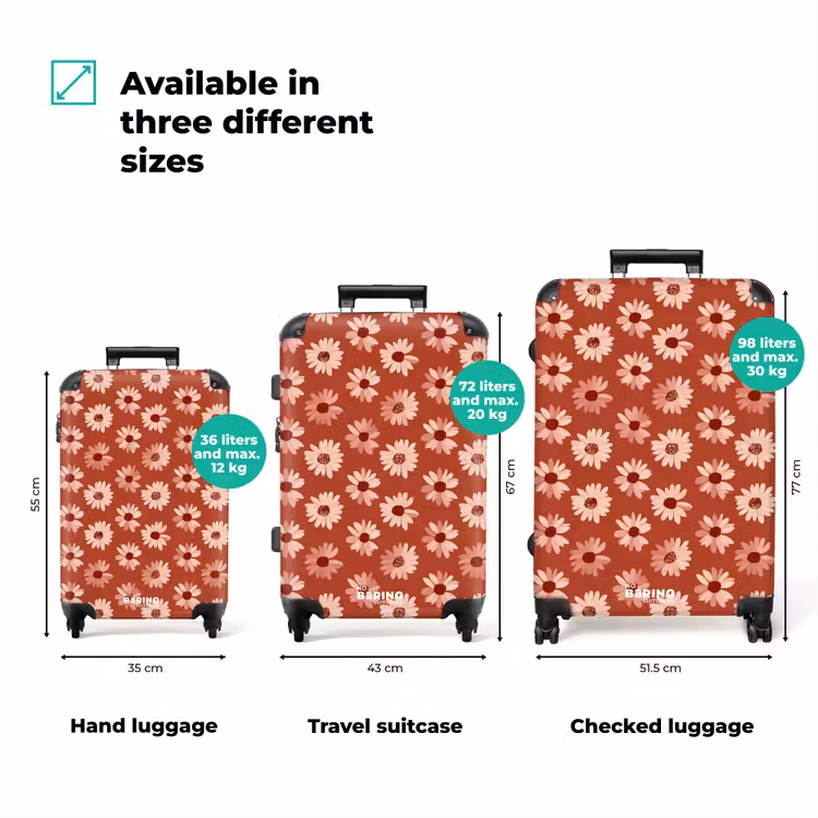 Suitcase - Daisy - Retro - Terracotta — 1