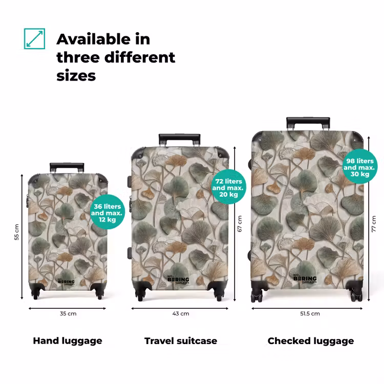 Suitcase - Elegant - Leaves - Green — 1