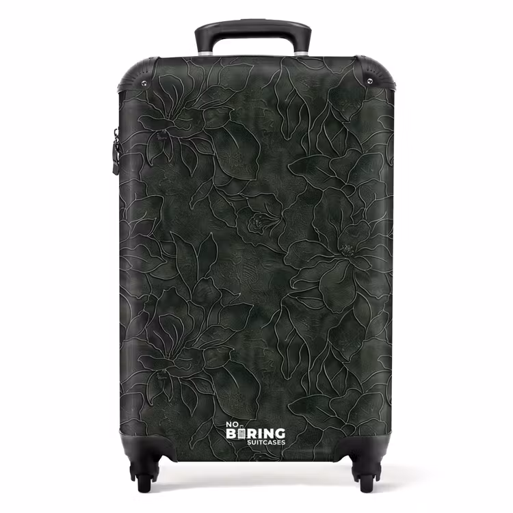 Suitcase - Flowers - Lines - Green — 1
