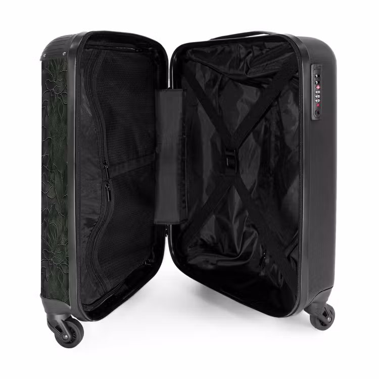 Suitcase - Flowers - Lines - Green — 5