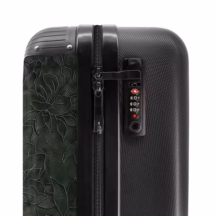 Suitcase - Flowers - Lines - Green — 6