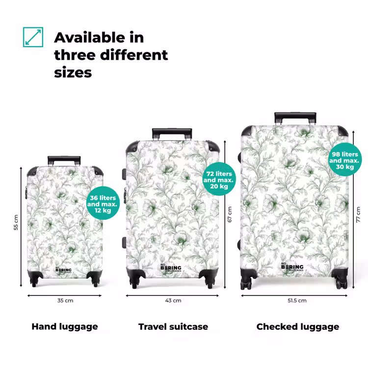 Suitcase - Flowers - Signed - Green — 1