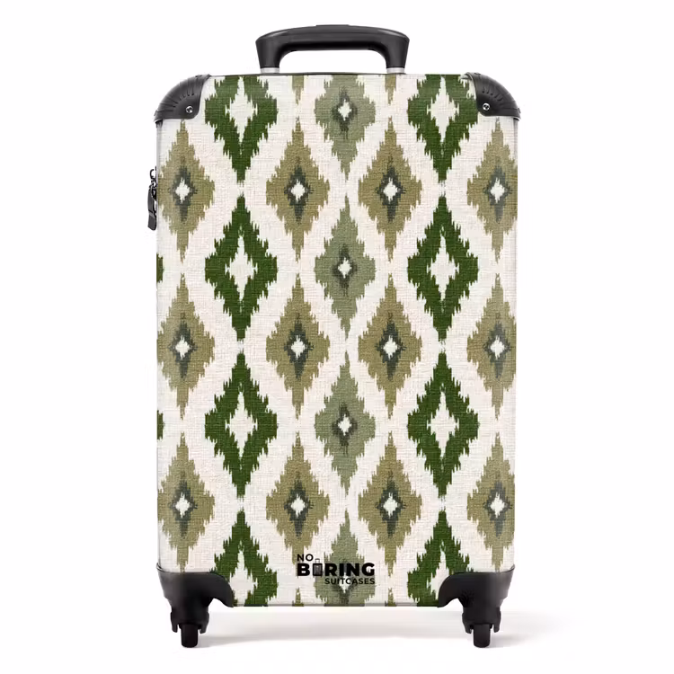 Suitcase - Geographic - Checkered pattern - Green — 1