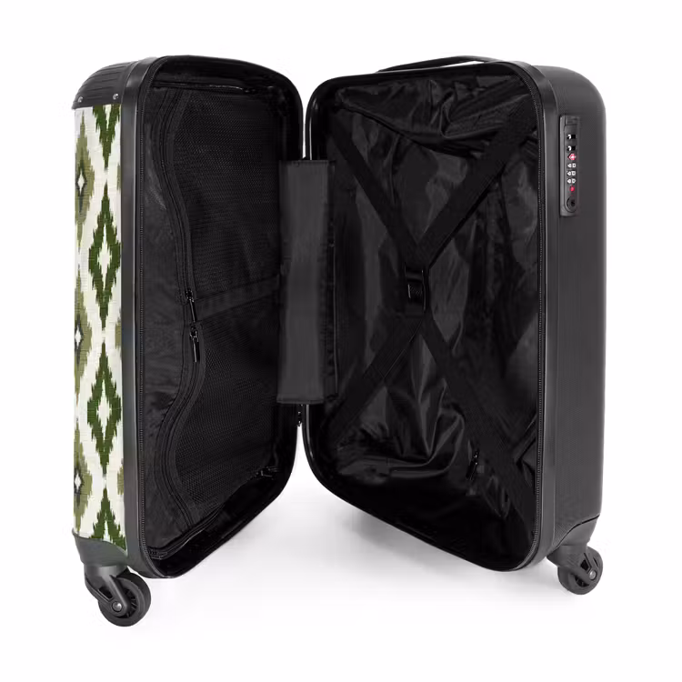 Suitcase - Geographic - Checkered pattern - Green — 5
