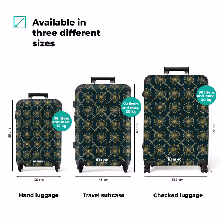 Suitcase - Geometric - Elegant - Green — 3