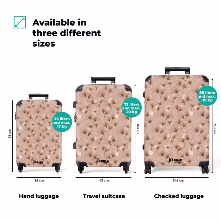 Suitcase - Ginkgo - Pattern - Pink — 1