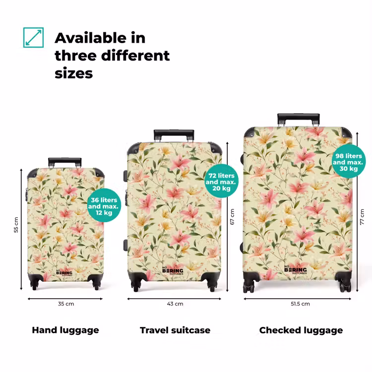 Suitcase - Lilies - Serene - Colorful — 1