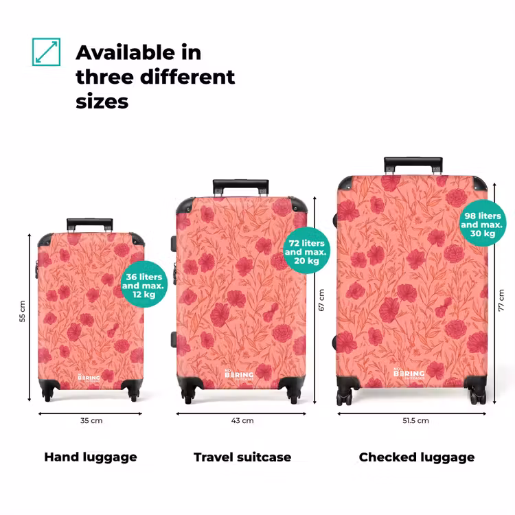 Suitcase - Meadow Flowers - Romantic - Pink — 1