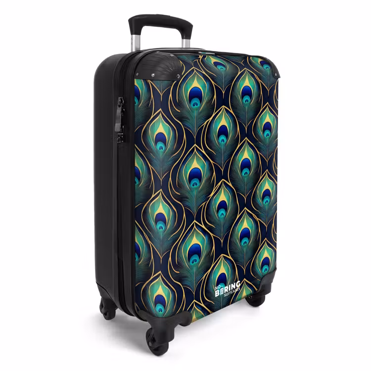 Suitcase - Peacock - Feathers - Green — 2