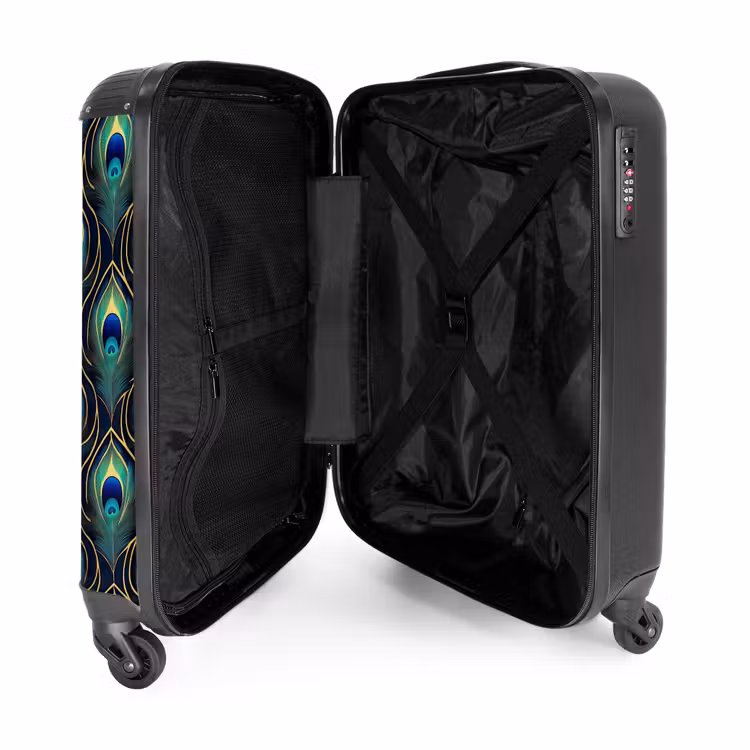 Suitcase - Peacock - Feathers - Green — 5