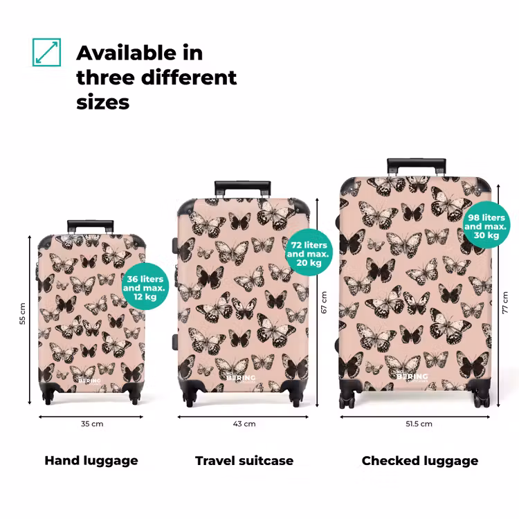 Suitcase - Timeless - Butterflies - Peach — 1