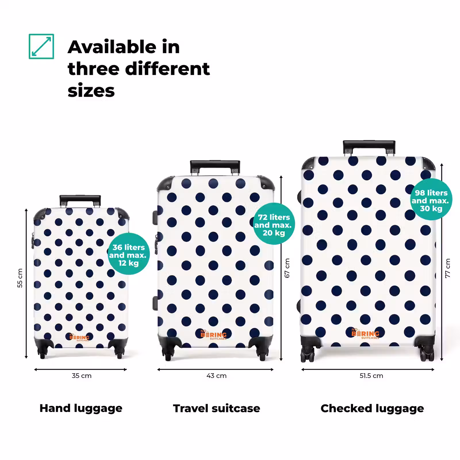 Suitcase - Classic - Polka Dots - Blue — 1