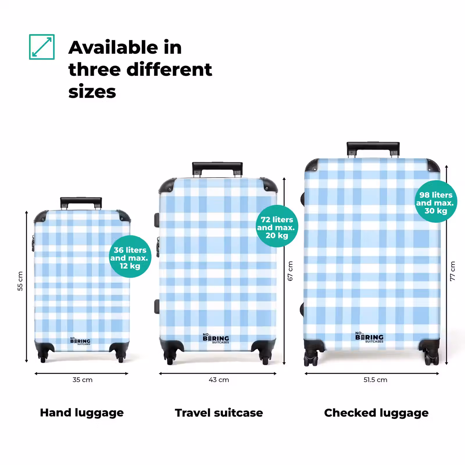 Suitcase - Diamond - Pattern - Blue — 1