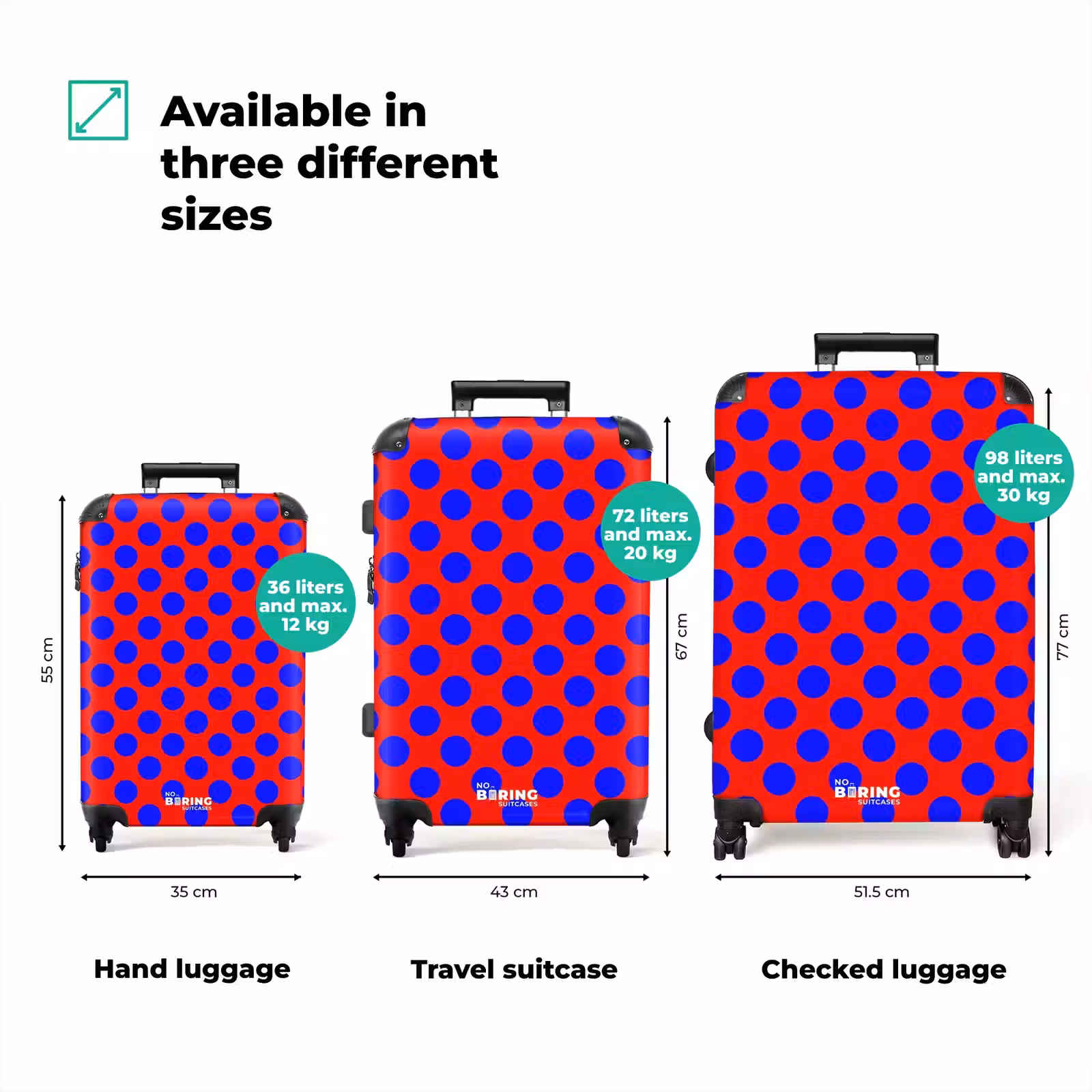 Suitcase - Dots - Classic - Red — 1