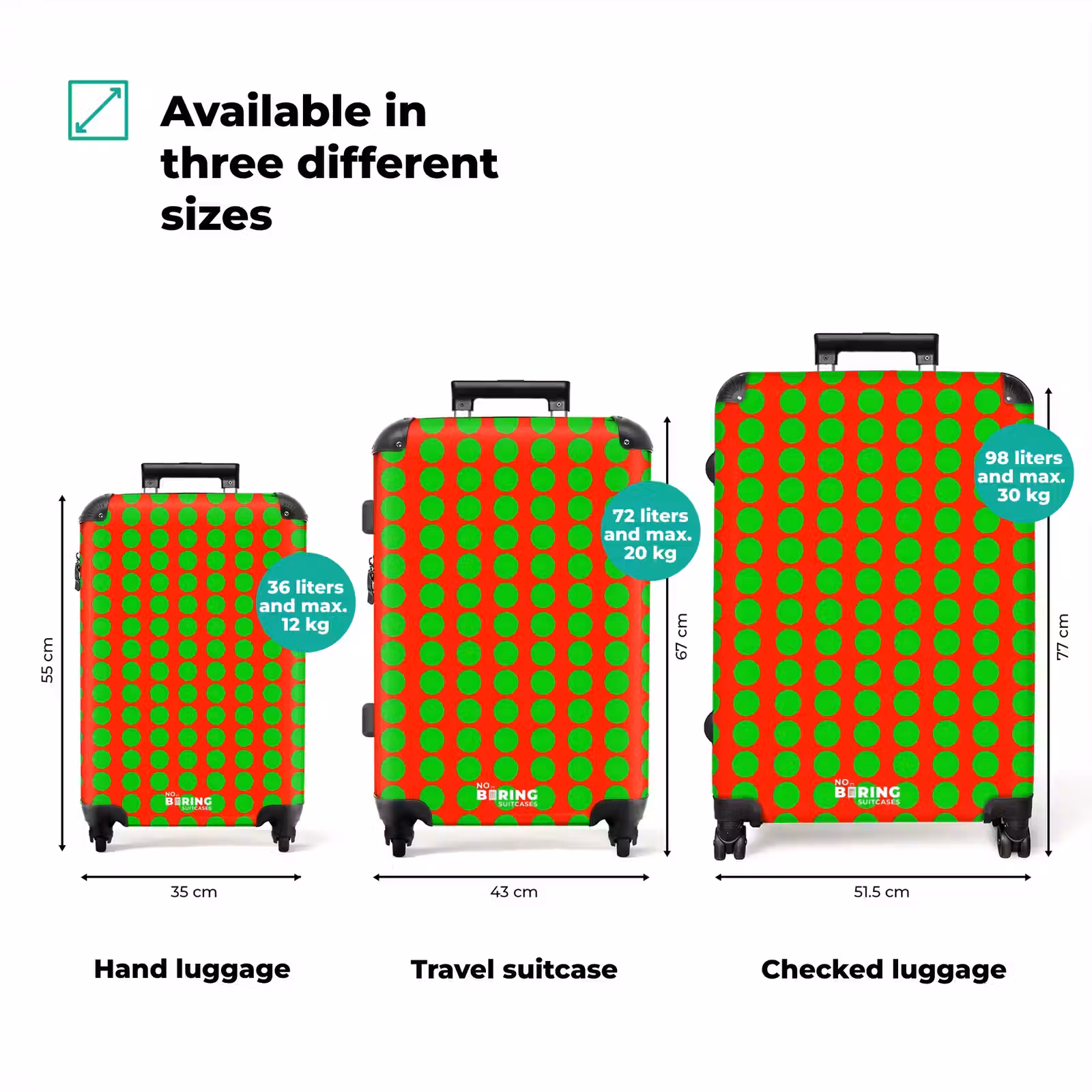 Suitcase - Dots - Pattern - Green — 1