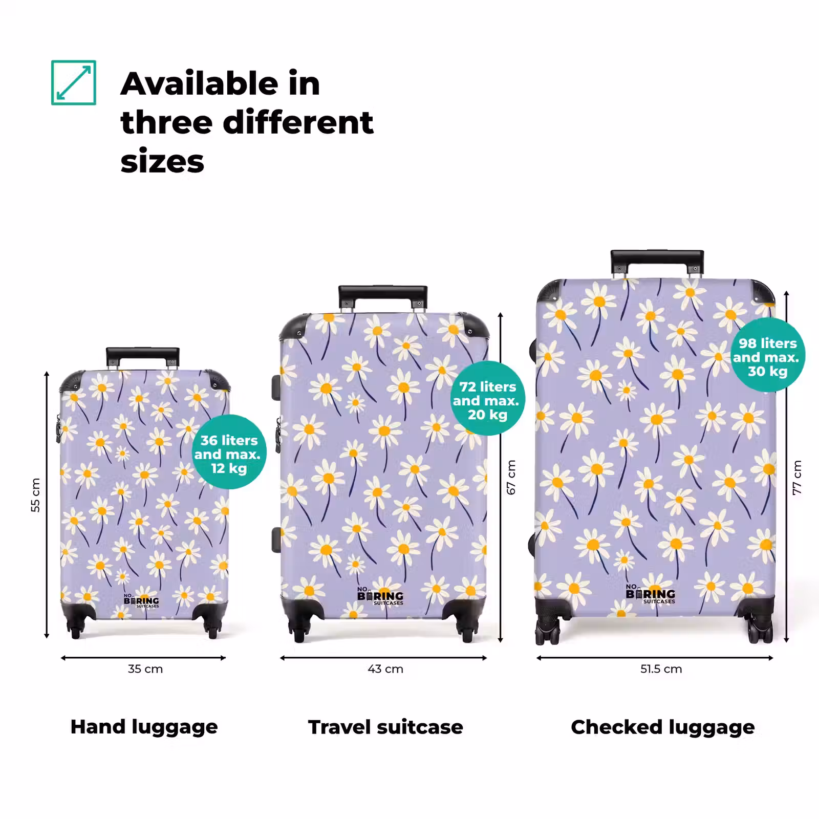 Suitcase - Modern - Daisy - Purple — 1