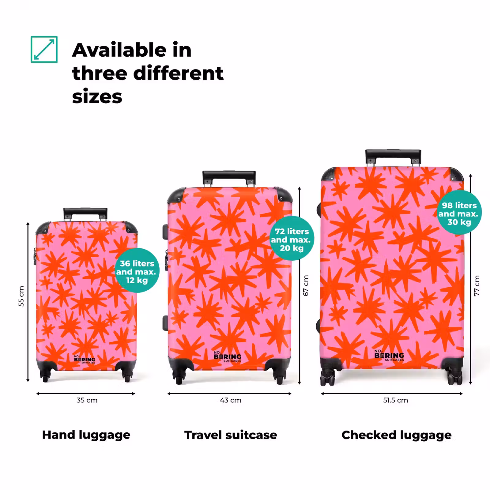 Suitcase - Modern - Stars - Pink — 1