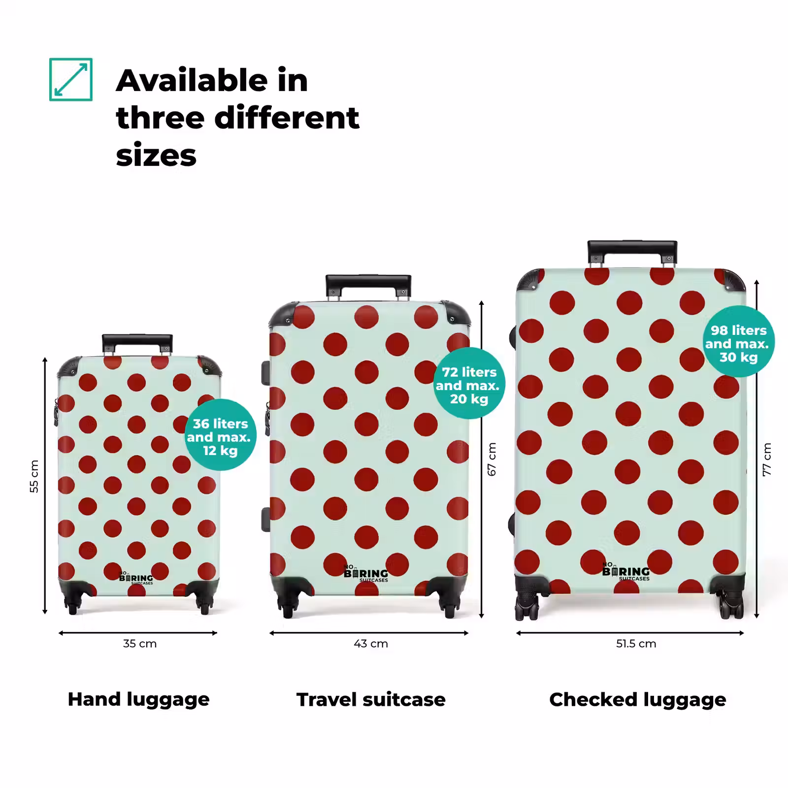 Suitcase - Polka Dots - Red — 1