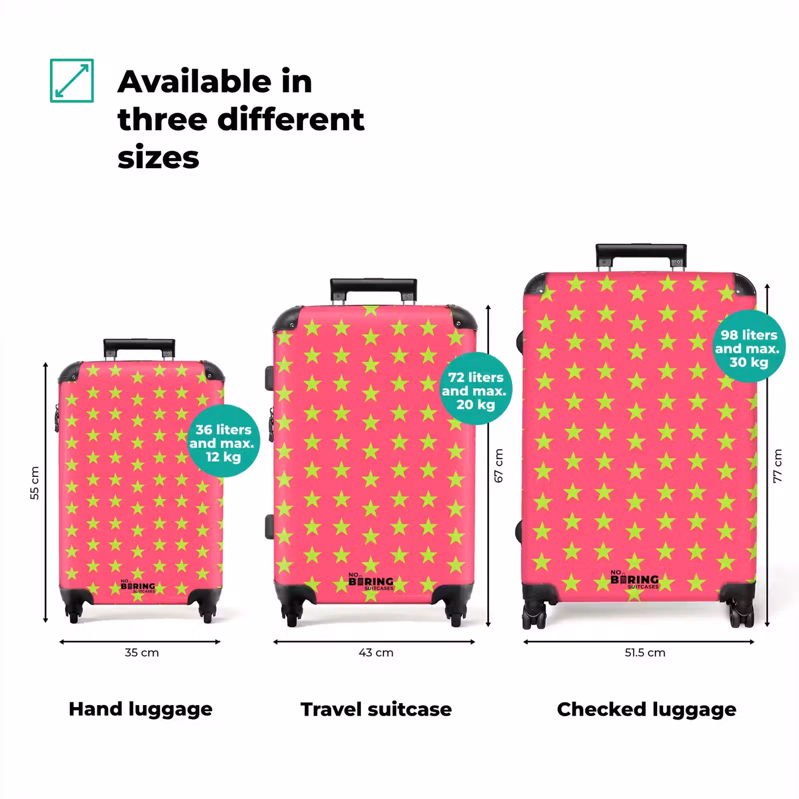 Suitcase - Stars - Pattern - Pink — 1