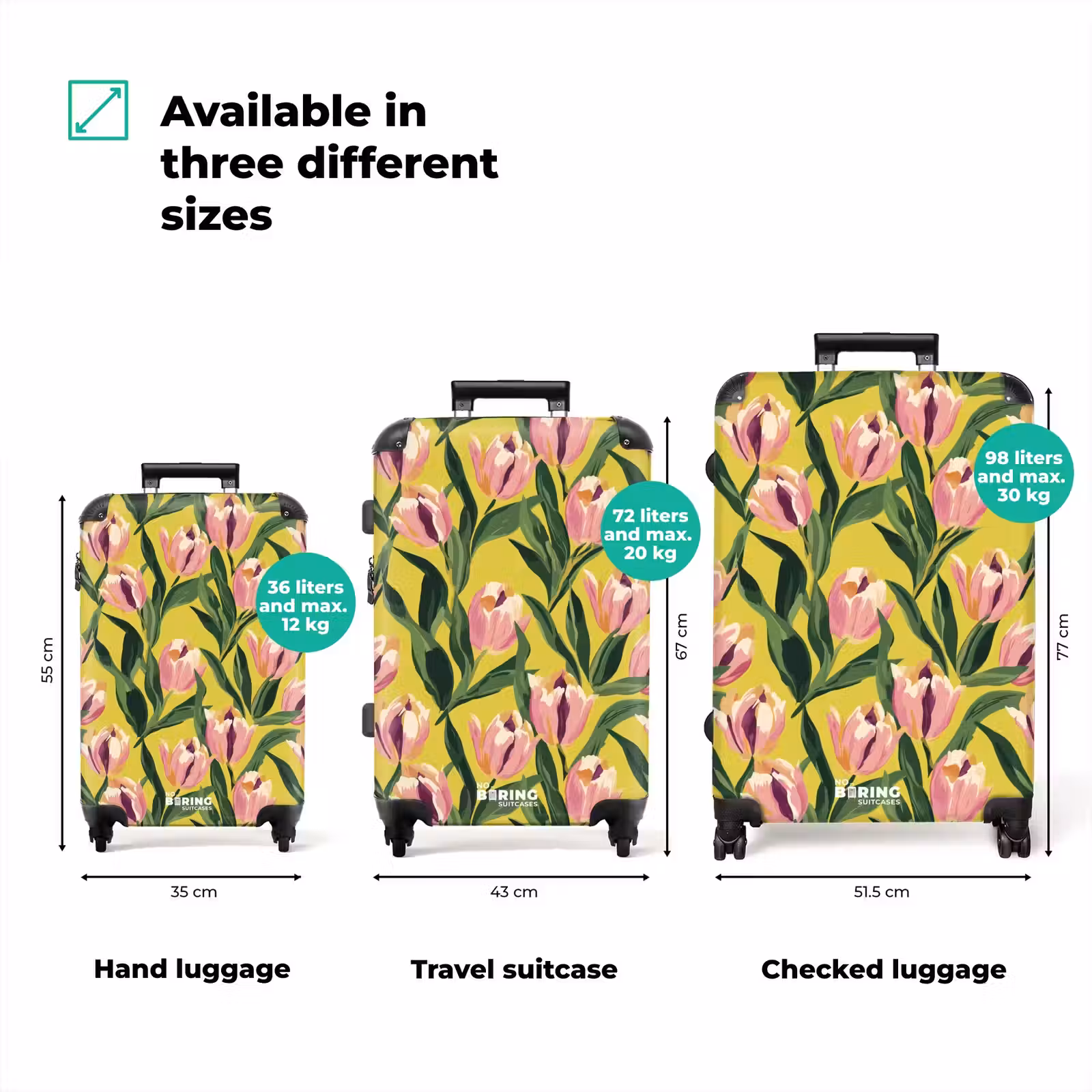 Suitcase - Tulips - Botanical - Yellow — 1