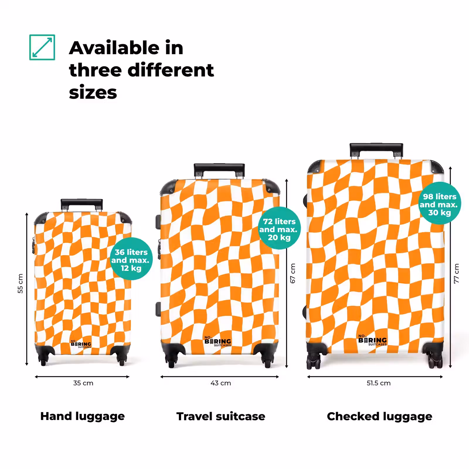 Suitcase - Wavy - Pattern - Orange — 1