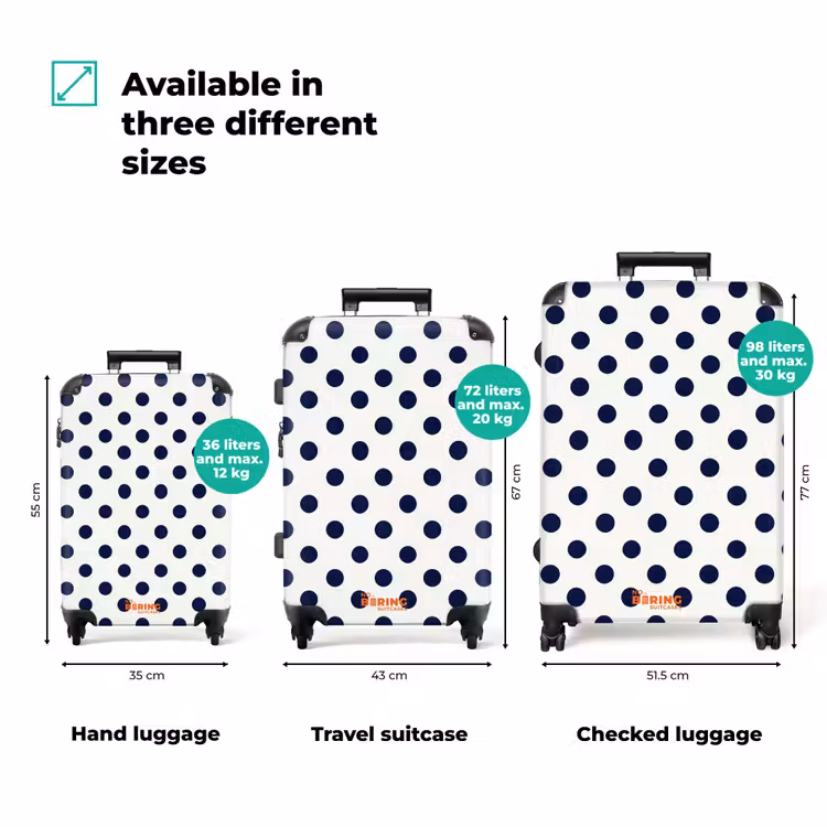 Suitcase - Classic - Polka Dots - Blue — 1