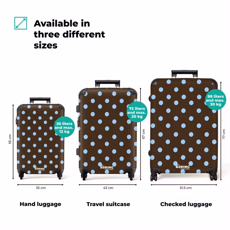 Suitcase - Classic - Polka Dots - Brown — 1