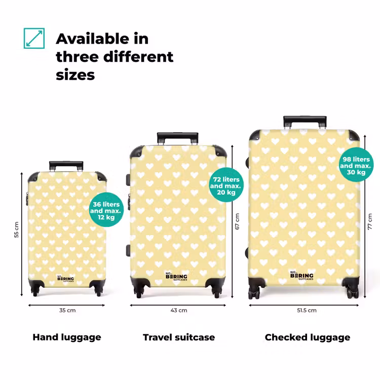 Suitcase - Hearts - Pattern - Yellow — 1