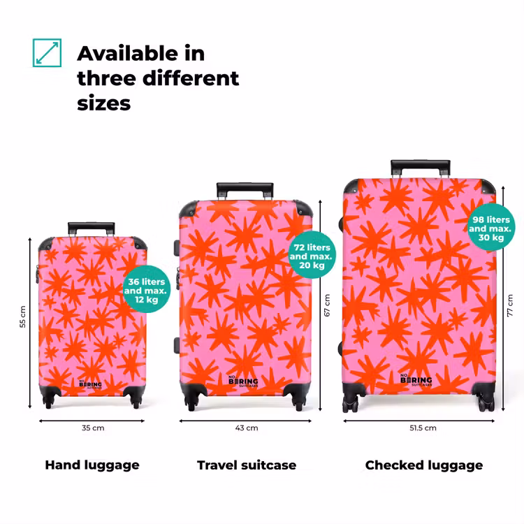 Suitcase - Modern - Stars - Pink — 1