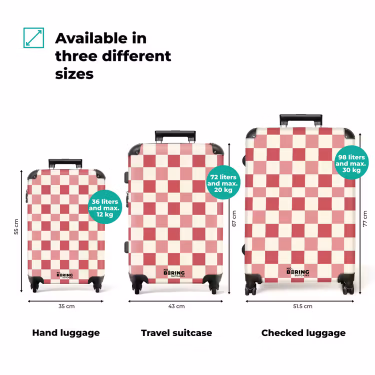 Suitcase - Pattern - Chess - Pink — 1