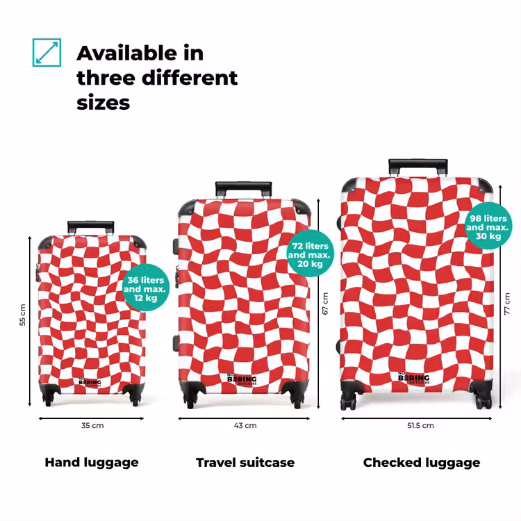 Suitcase - Wavy - Pattern - Red — 1