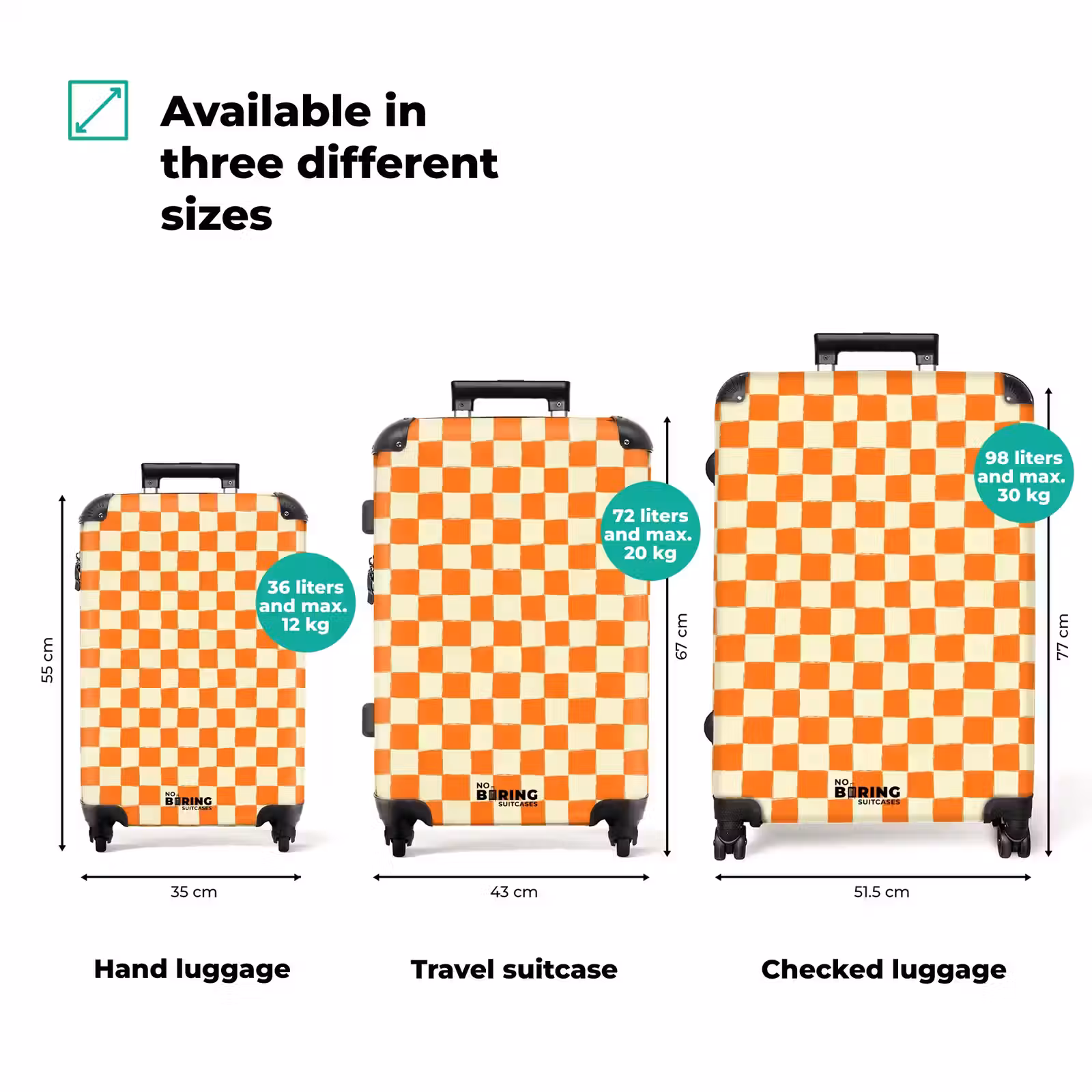 Suitcase - Chess - Pattern - Orange — 1