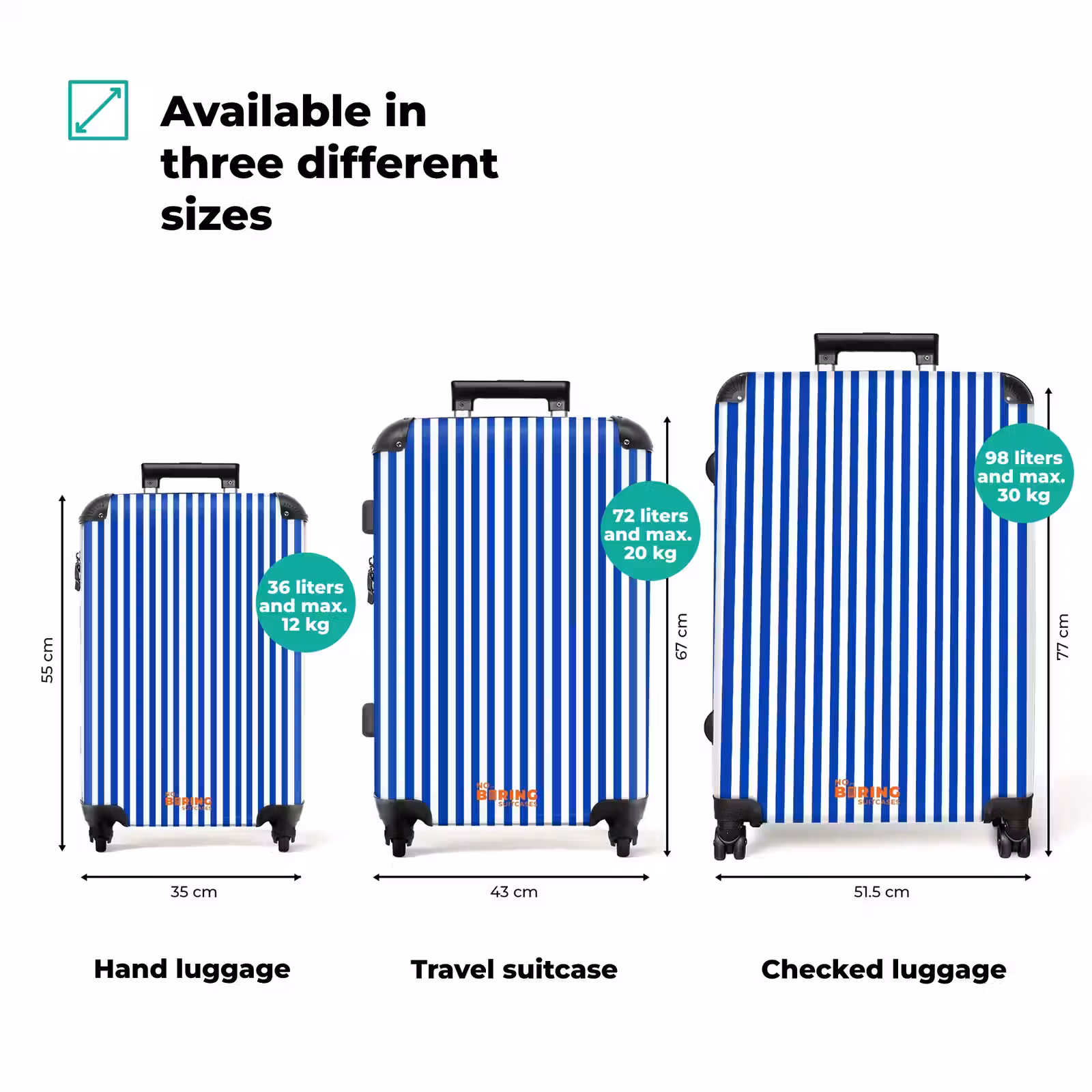 Suitcase - Classic - Stripes - Blue — 1