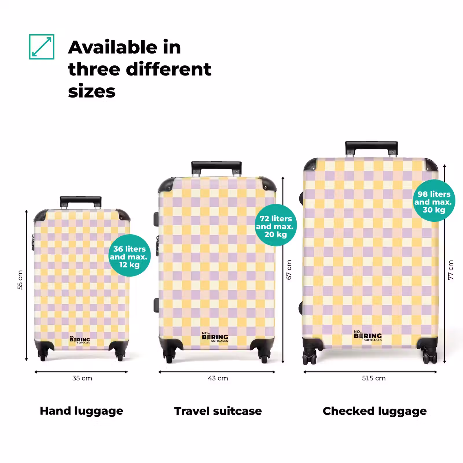 Suitcase - Cubes - Lilac - Yellow — 1