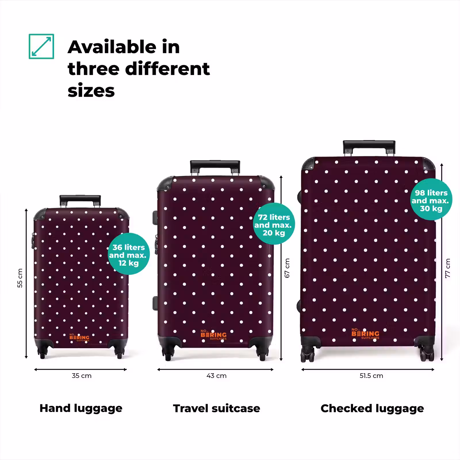 Suitcase - Dots - Modern - Purple — 1