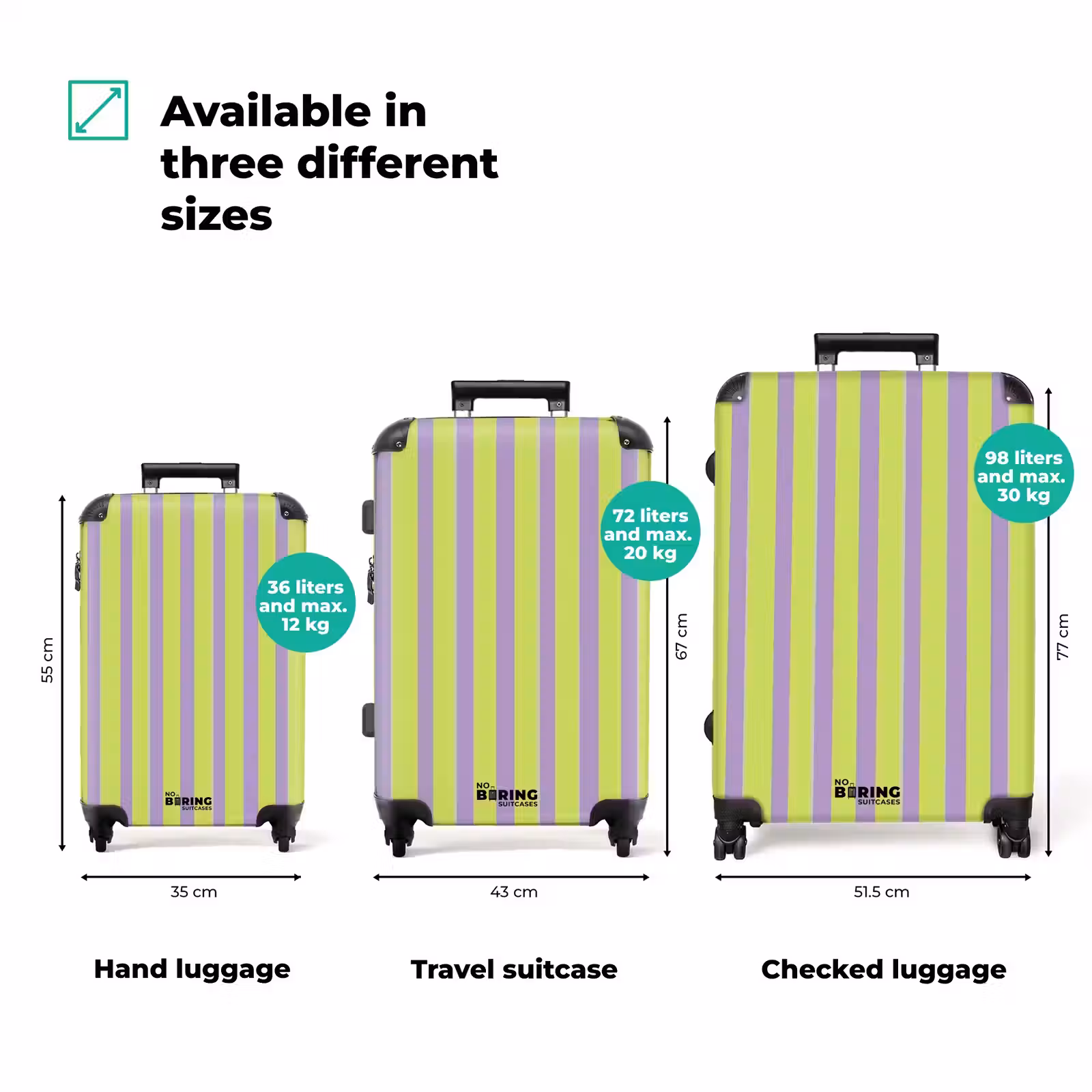 Suitcase - Stripes - Pattern - Green — 1