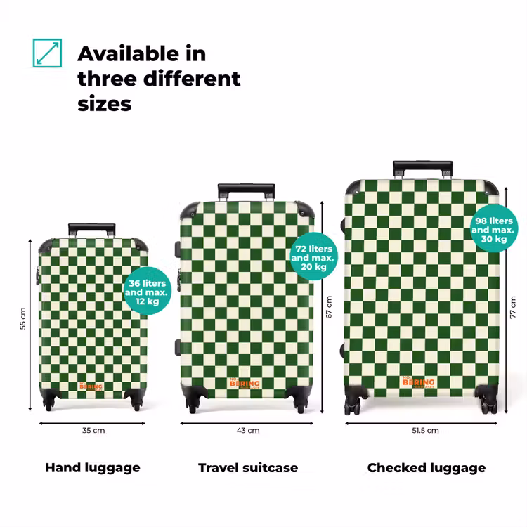 Suitcase - Chessboard - Pattern - Green — 1