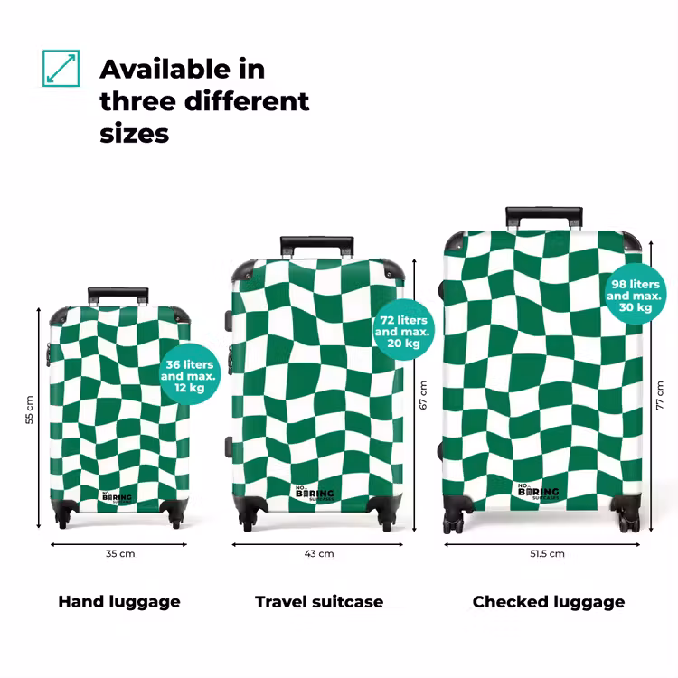 Suitcase - Chessboard - Wavy - Green — 1