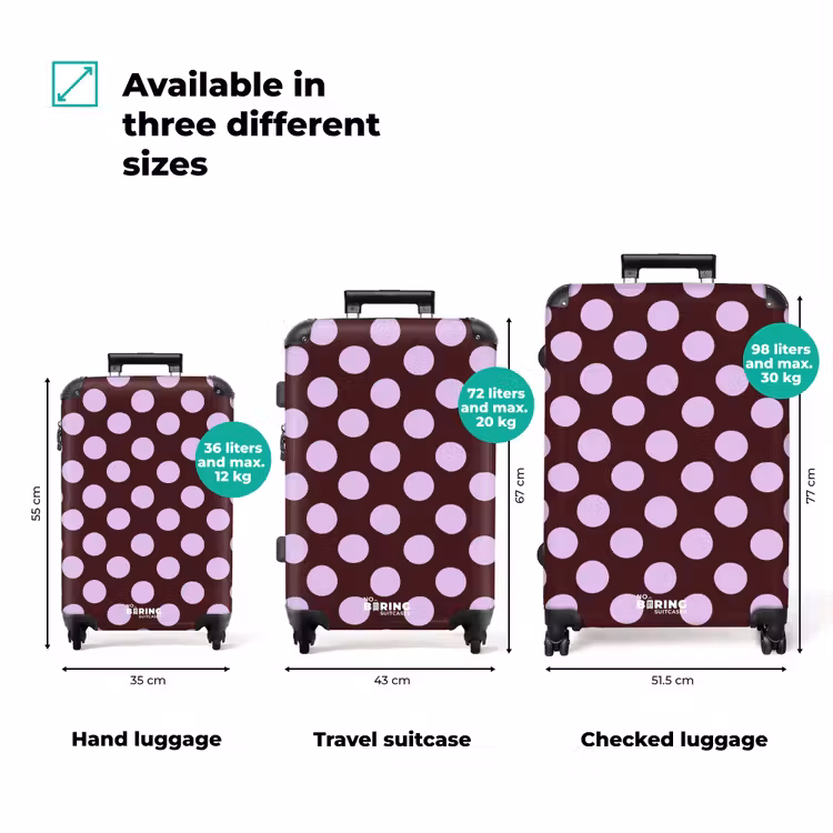 Suitcase - Classic - Polka Dots - Purple — 1