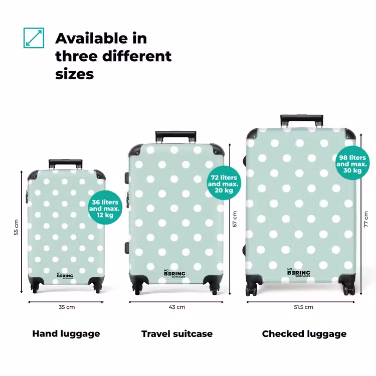 Suitcase - Classical - Polka - Green — 1