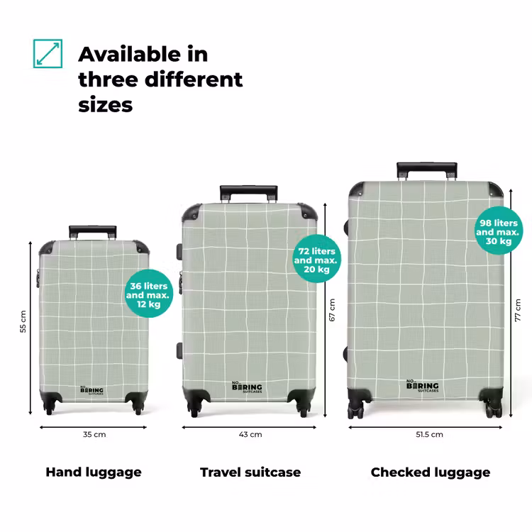 Suitcase - Diamond Pattern - Wavy - Green — 1